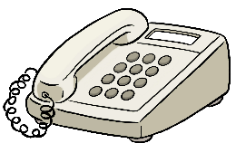 Ein Telefon mit Hörer und mit Tasten.