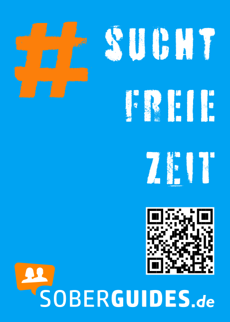 Aufkleber mit dem Hashtag SuchtFreieZeit.