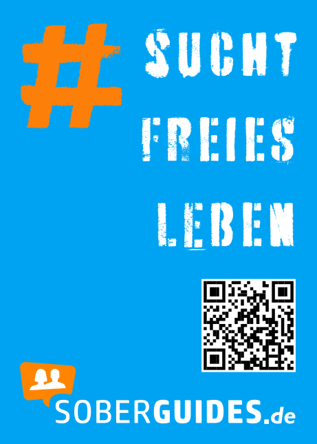 Aufkleber mit dem Hashtag SuchtFreiesLeben.
